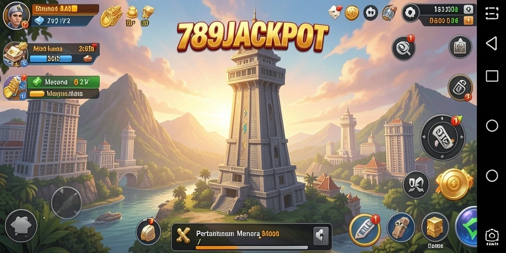Tampilan menara pertahanan dalam aksi di 789JACKPOT.