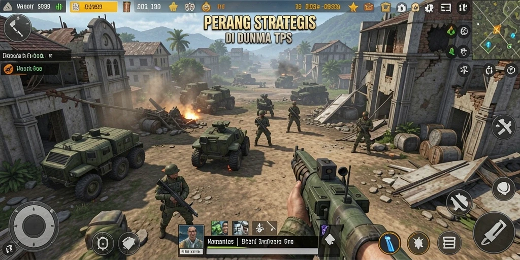 Tangkapan layar gameplay <strong>9939</strong> menunjukkan aksi tembak-menembak yang dinamis.