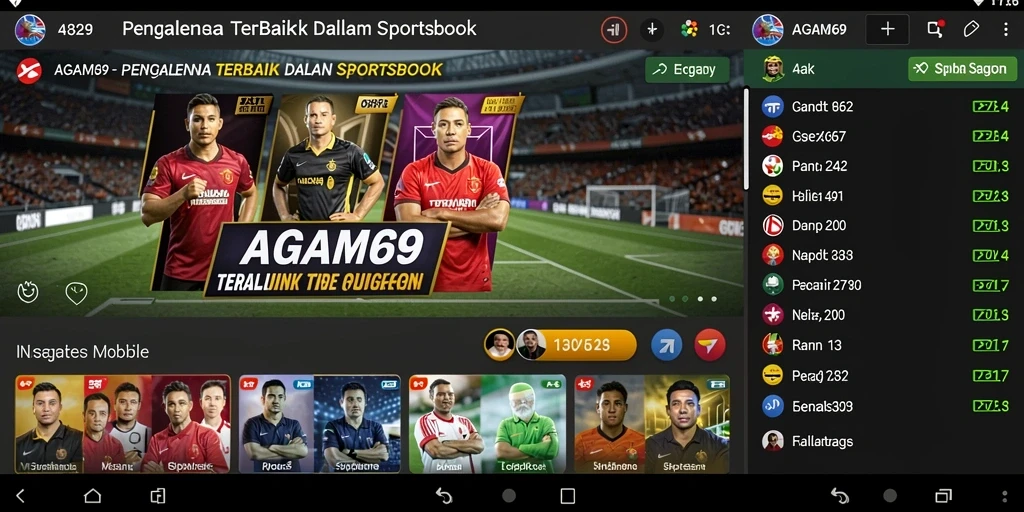 Tampilan utama AGAM69 dengan berbagai opsi taruhan olahraga.