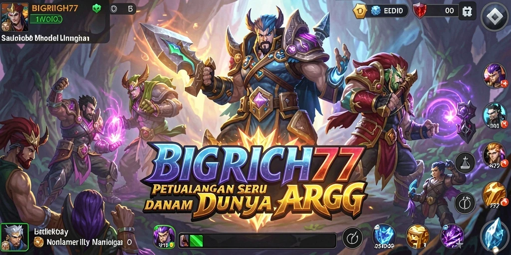 Tangkapan layar utama BIGRICH77 menunjukkan aksi bertarung yang seru dan dinamis.