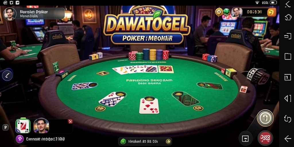 Tampilan menarik dari gameplay Poker di DAWATOGEL.