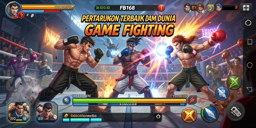 Tangkapan layar FB168 menunjukkan aksi pertarungan yang intens dan mendebarkan.