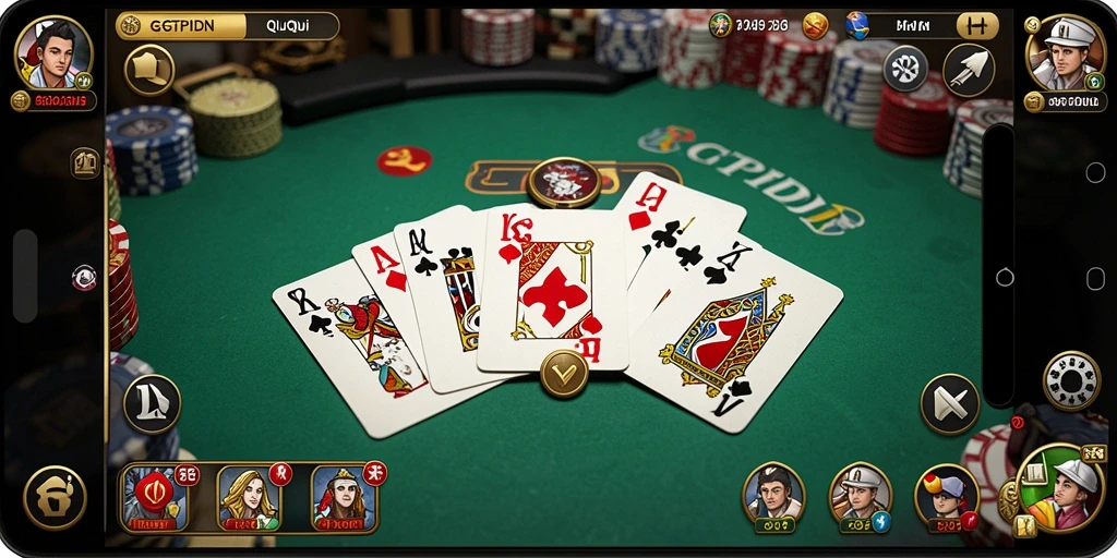 Gambaran gameplay seru di GTPIDN dengan kartu QiuQiu.