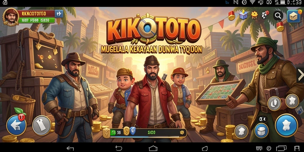 Tangkapan layar gameplay KIKOTOTO menunjukkan manajemen bisnis yang mendebarkan.