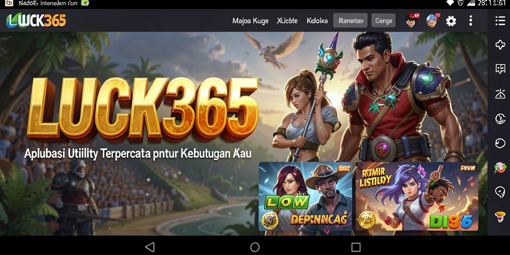 Tampilan antarmuka LUCK365 yang bersih dan intuitif untuk aplikasi Utility.
