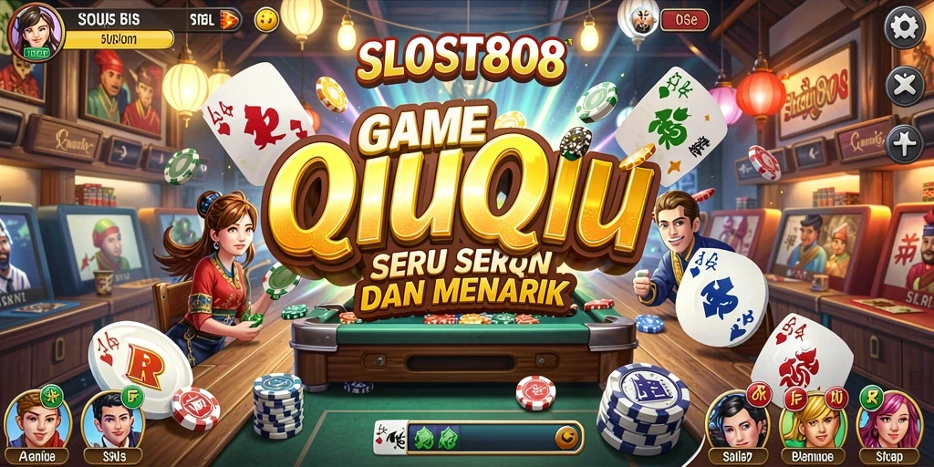 Screenshot gameplay SLOST8808 yang menampilkan pertarungan kartu QiuQiu.