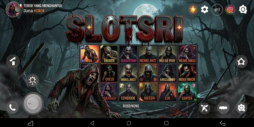 Screenshot menunjukkan suasana mencekam dalam SLOTSRI saat menjelajahi dunia horror.