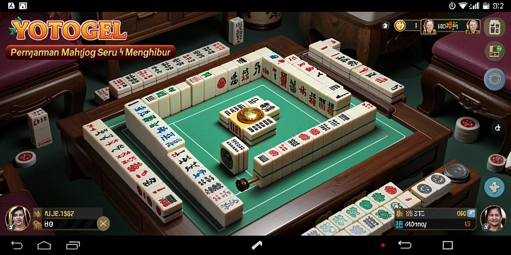 Tampilan gameplay YOTOGEL dengan ubin Mahjong yang berwarna-warni.